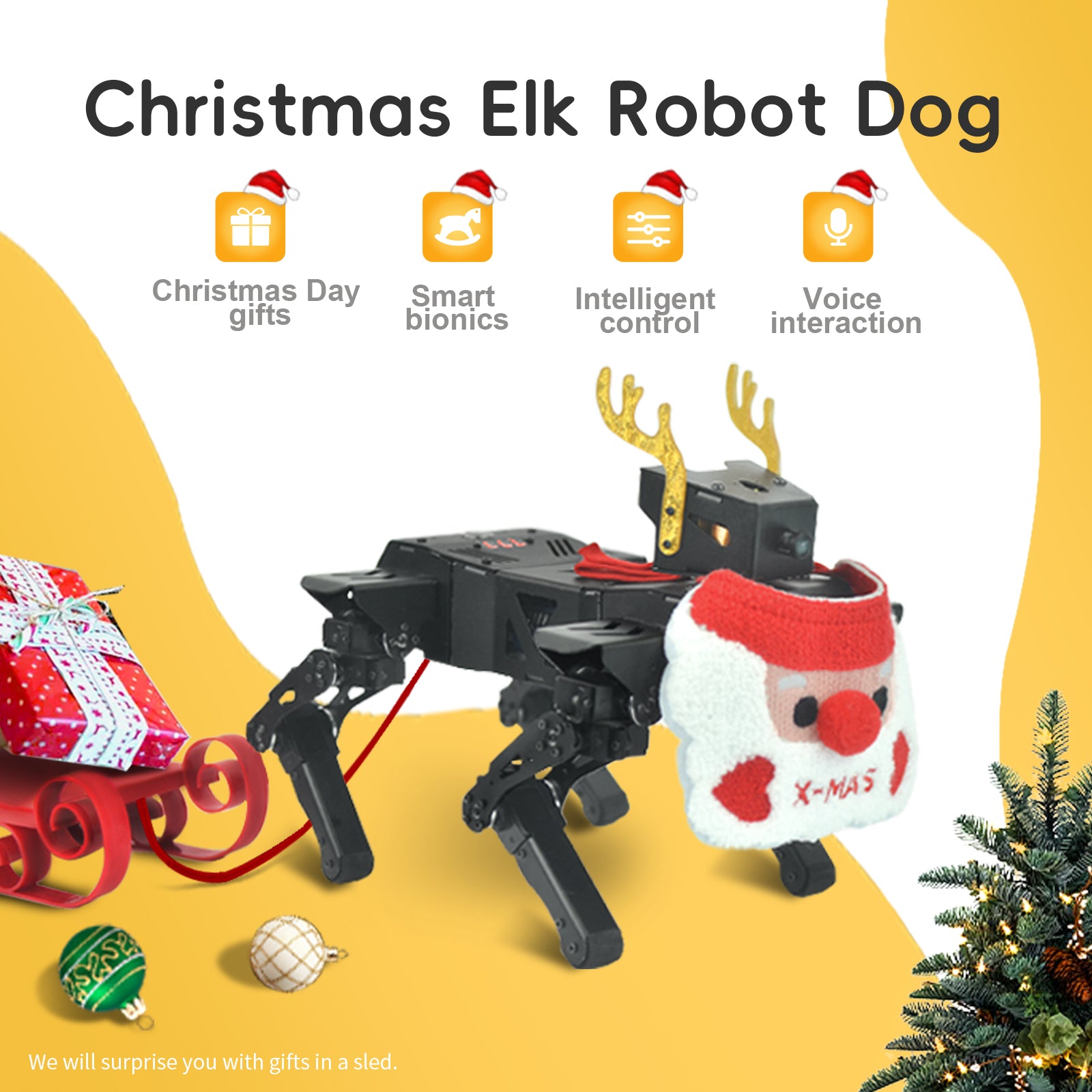 Smart Robot Dog Kit, Voice & App Control, Programmable, Open Source Coding, STEM Educational Project, DIY for Teens Adults