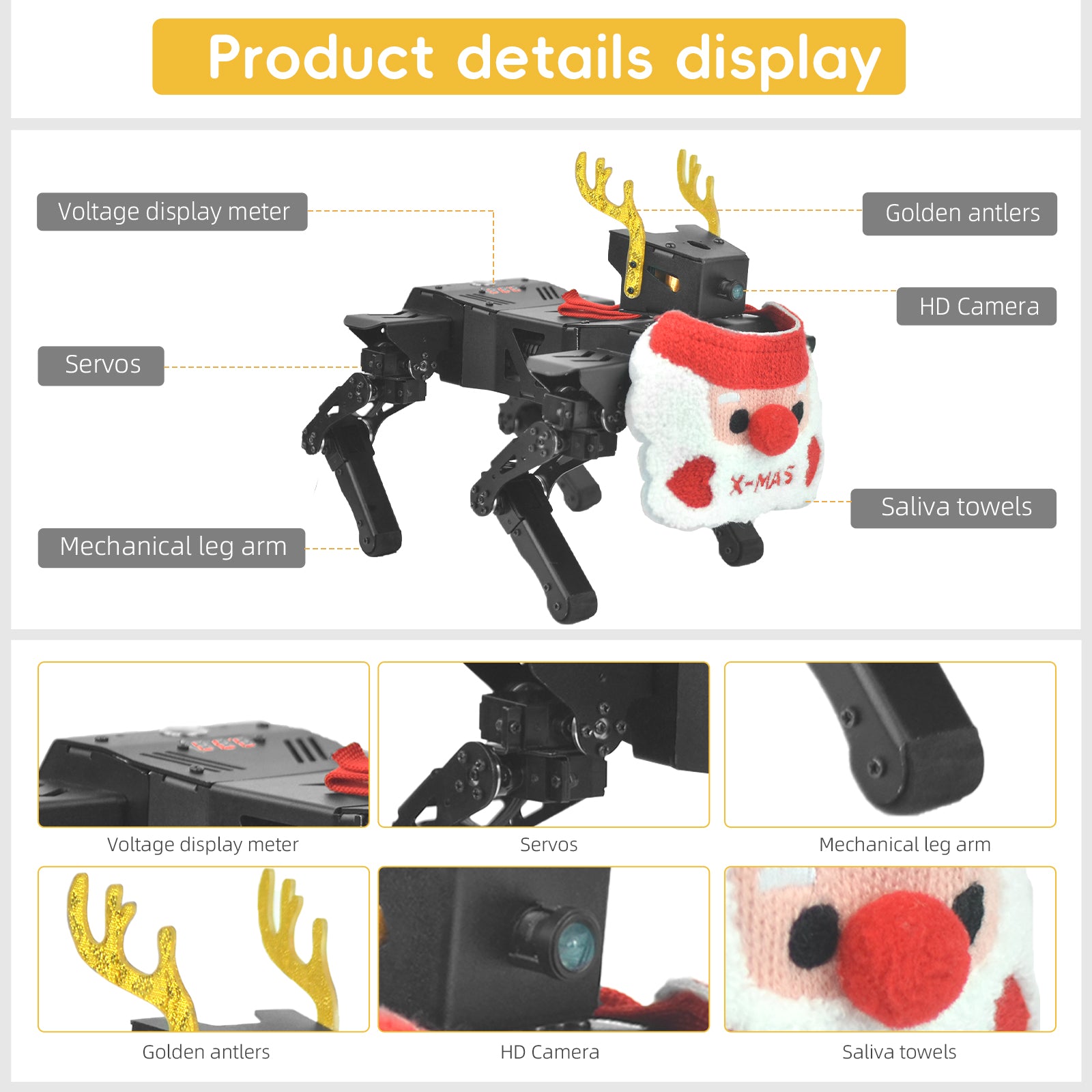 Smart Robot Dog Kit, Voice & App Control, Programmable, Open Source Coding, STEM Educational Project, DIY for Teens Adults