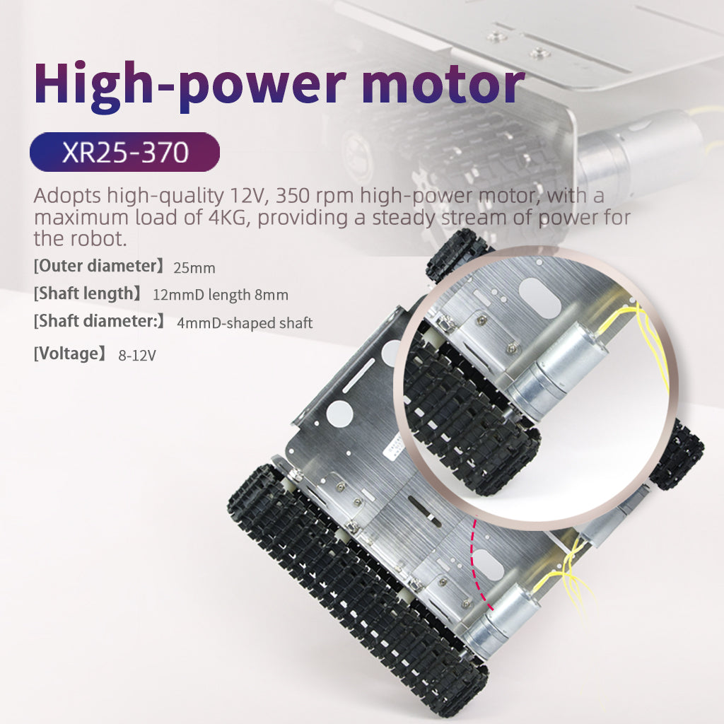 Raupenroboter-Chassis, Smart-Car-Plattform, Edelstahl-Chassis mit zwei DC-12-V-Motoren für Arduino/Raspberry Pi