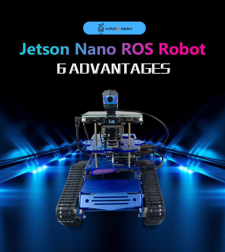 Kits de coche tanque Robot inteligente programables XiaoR Geek NVIDIA Jetson NANO AI SLAM LIDAR ROS