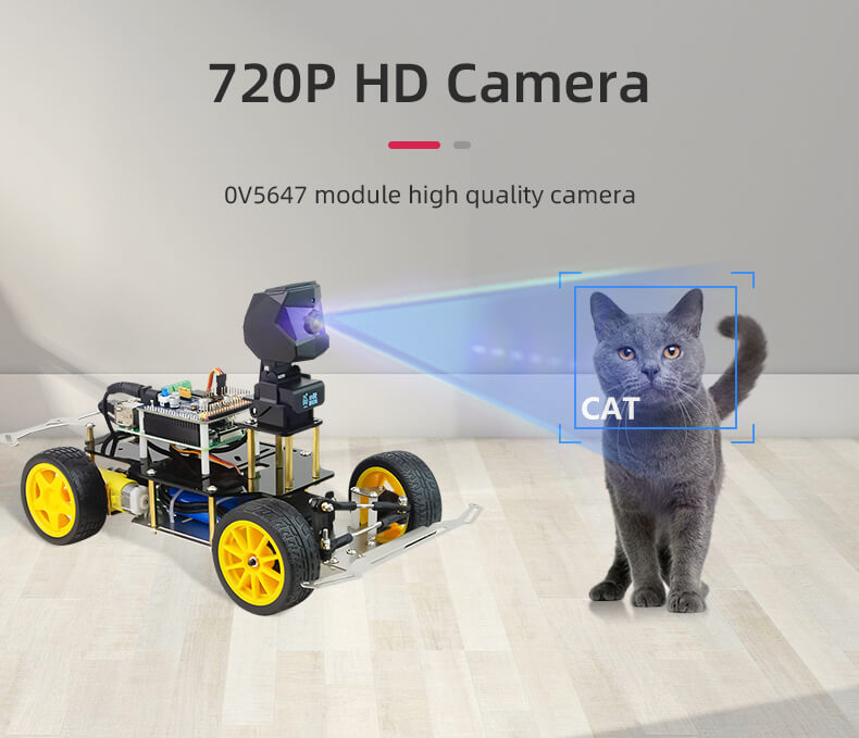 Raspberry Pi 4B 4G smart self driving donkey car with 720P HD camera moudlue 