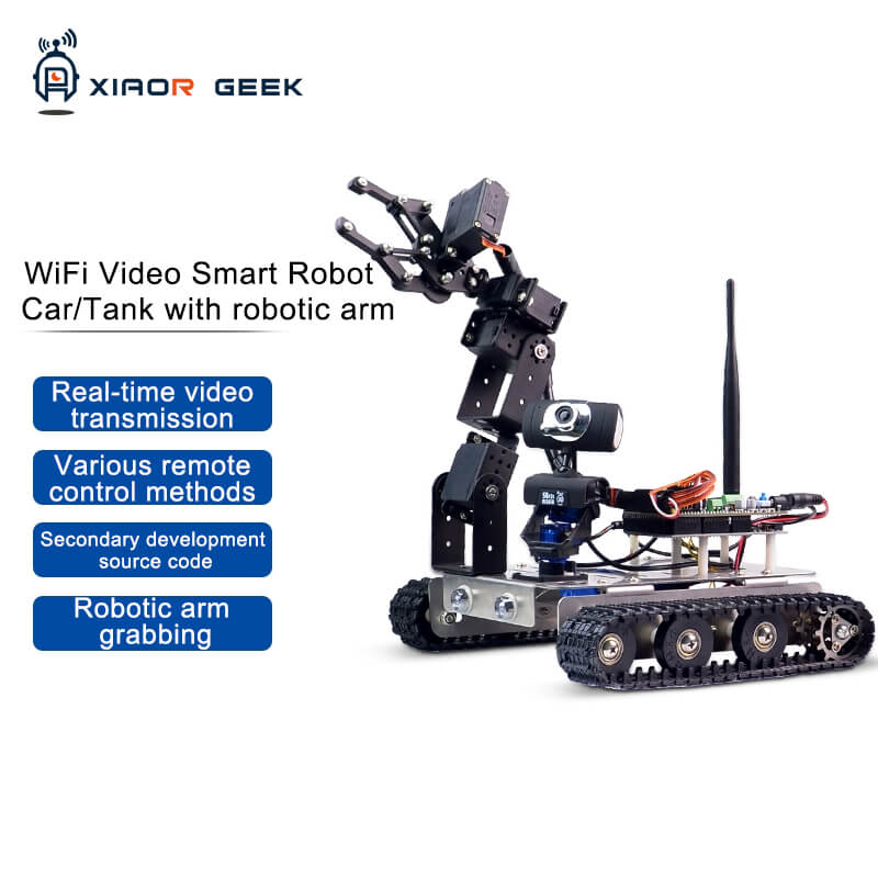 XR-GFS WIFI video smart robot tank/car with robotic arm