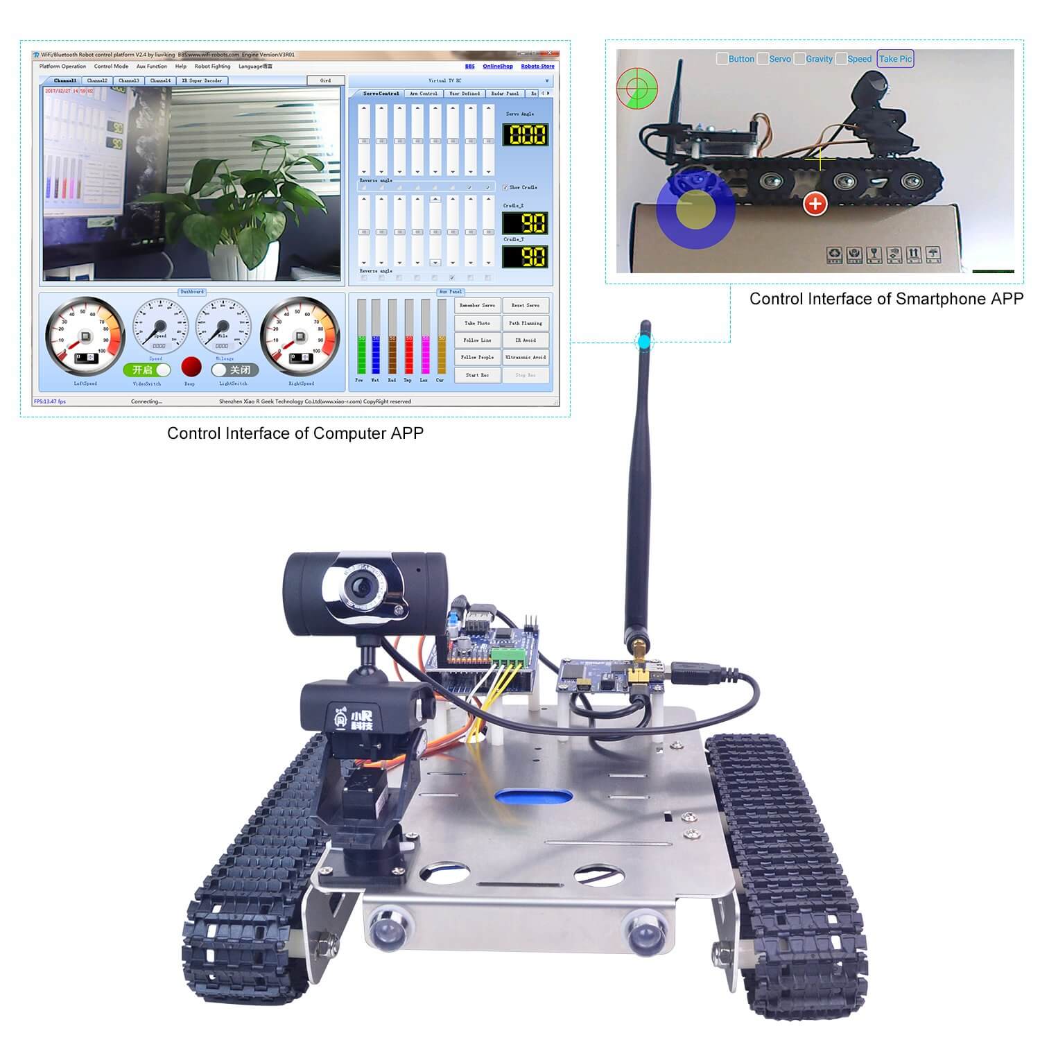 XR-GFS Smart programmable robot tank/car with Arduino UNO development kits