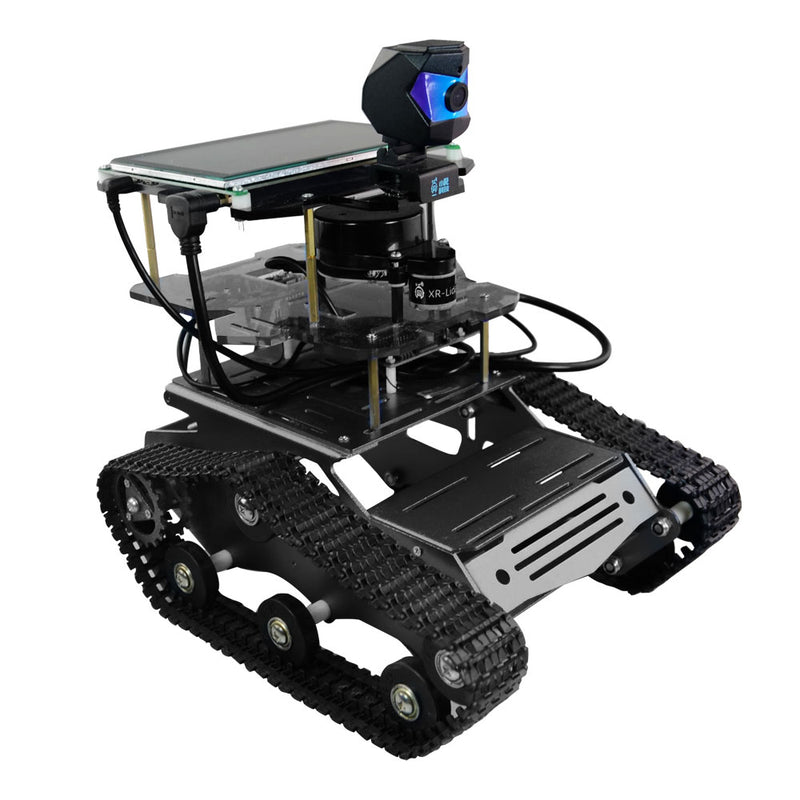 black ros lidar programmable smart robot tank car with Jetson nano