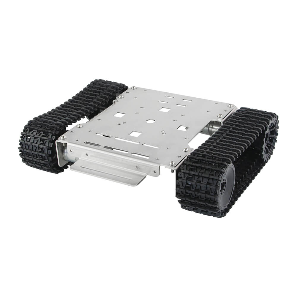 Tracked Robot Chassis Smart Car Platform Stainless steel Chassis with Dual DC 12V Motor for Arduino/ Raspberry Pi